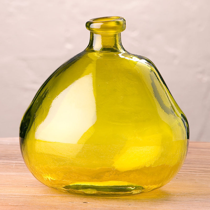 Byxbee Handmade Glass Table Vase, Citron Green, 9" H x 9" W x 9" D