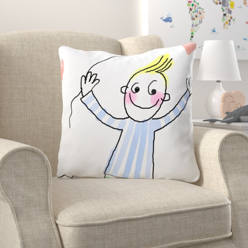 Coussin décoratif people Symonds, Microsuède, Intérieur