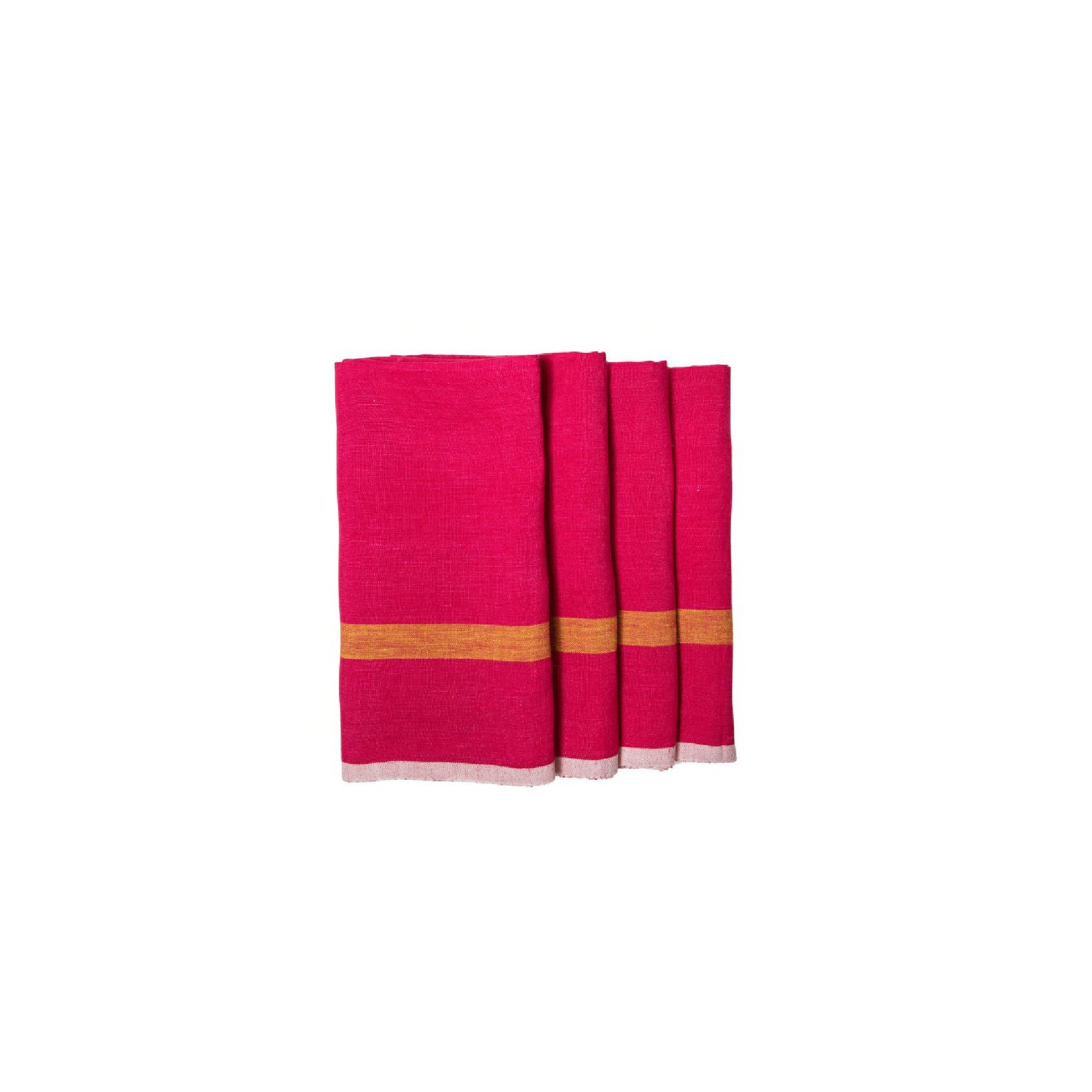 Tegan Linen Stripe 20" Napkin, Pink/Lime