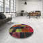 Tapis contemporaine jaune/bleu/rose-2093913612