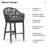 Corrigan Studio Outdoor Rattan Bar Height Stools Set Of 2 Modern Patio Aluminum Wicker Barstools With Wraparound Armrest Back For Kitchen Garden Indoor-550251309