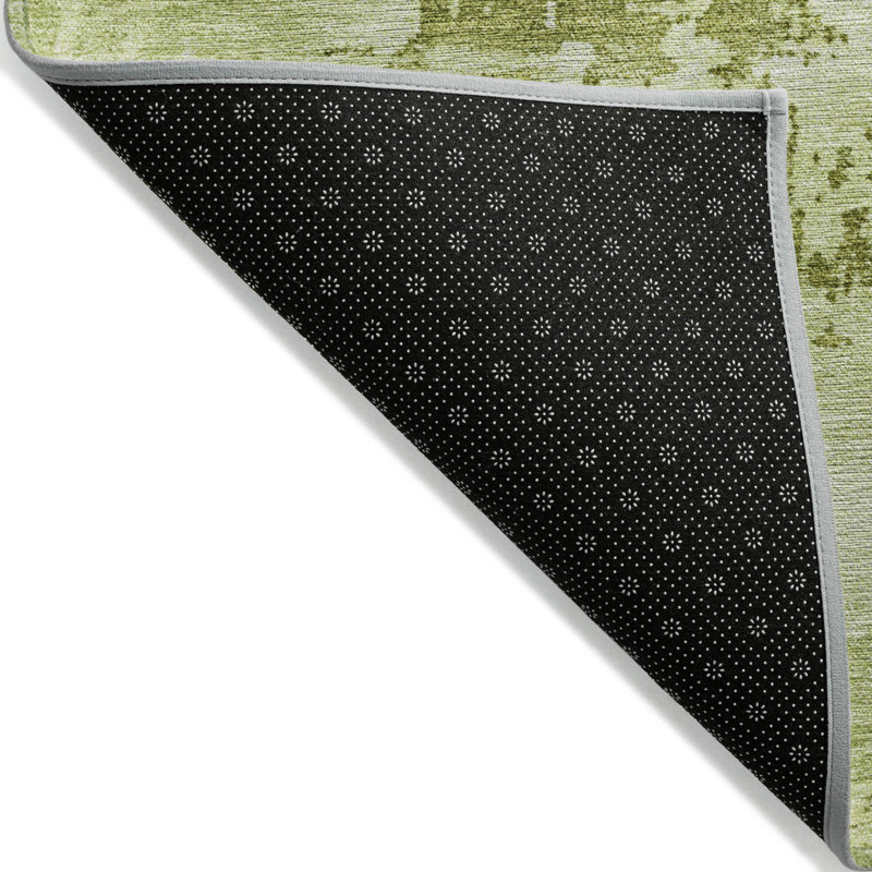 Tapis extérieur lavable abstrait vert lime 5 pi x 8 pi