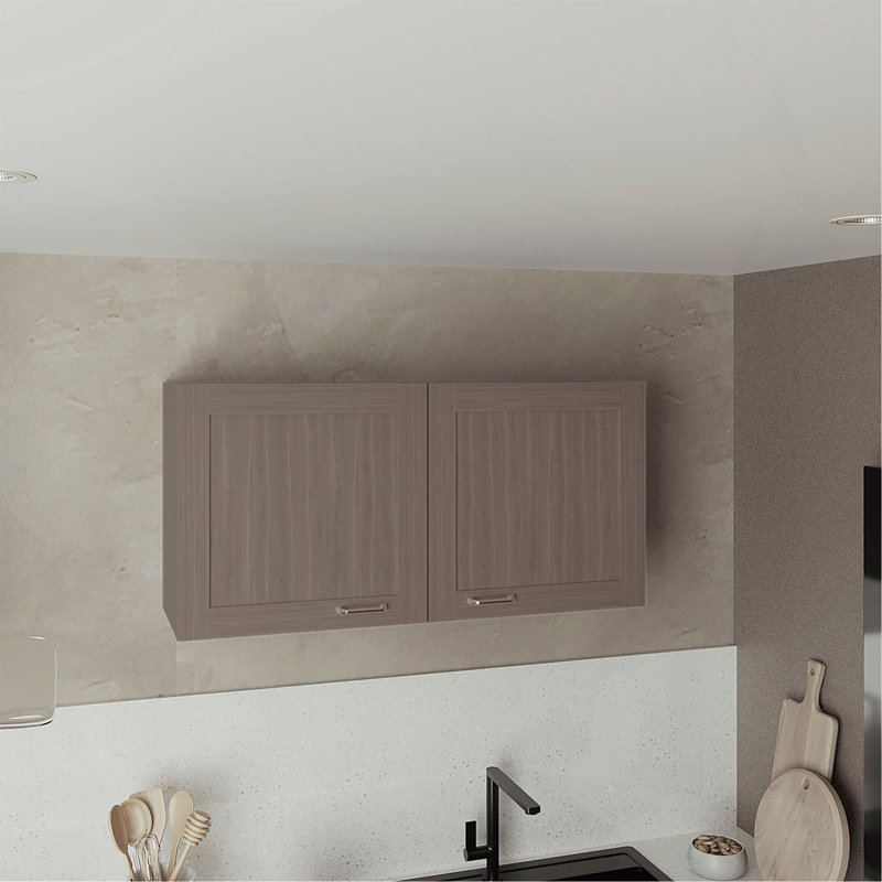 Armoire de rangement Zurich, double porte, large, une tablette, cuisine, armoire de rangement, Gris