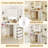 Corner Makeup Vanity Desk Makeup Dresser Table With 3 Color Lighting-409737835
