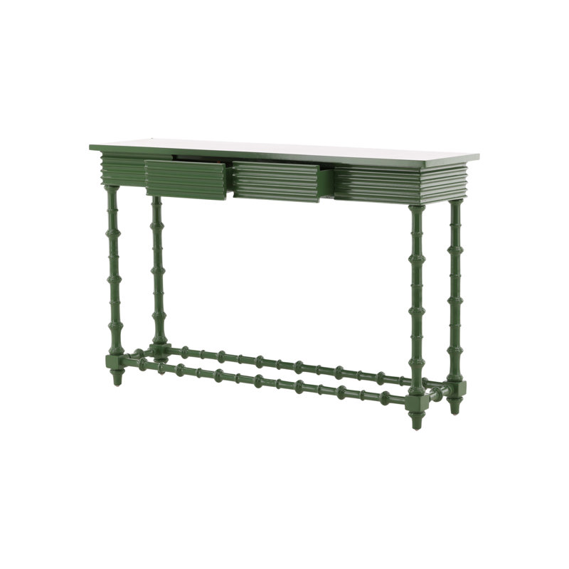 Furniture Classics Alice Mahogany Turned Leg Console Table, Green