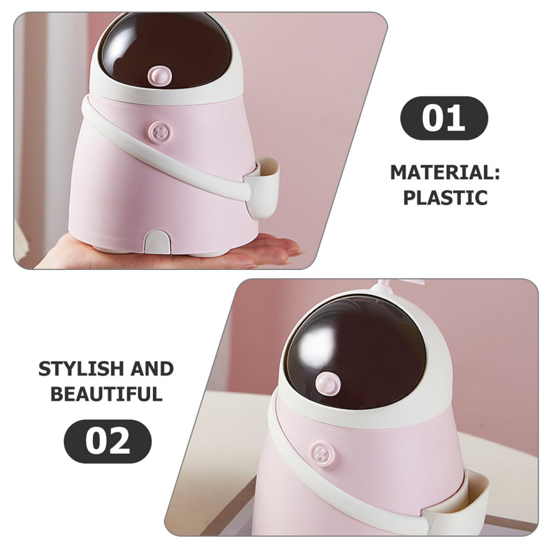 Trash Can Mini Trash Can Astronaut Spaceman Cute Waste Garbage Can Countertop Trash Can