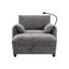 Simple avec rangement, support de téléphone réglable, fonction de charge, espaces d'accoudoirs et oreiller de style chenille pour les ports d'appartements, rangement, coussins confortables-121105721