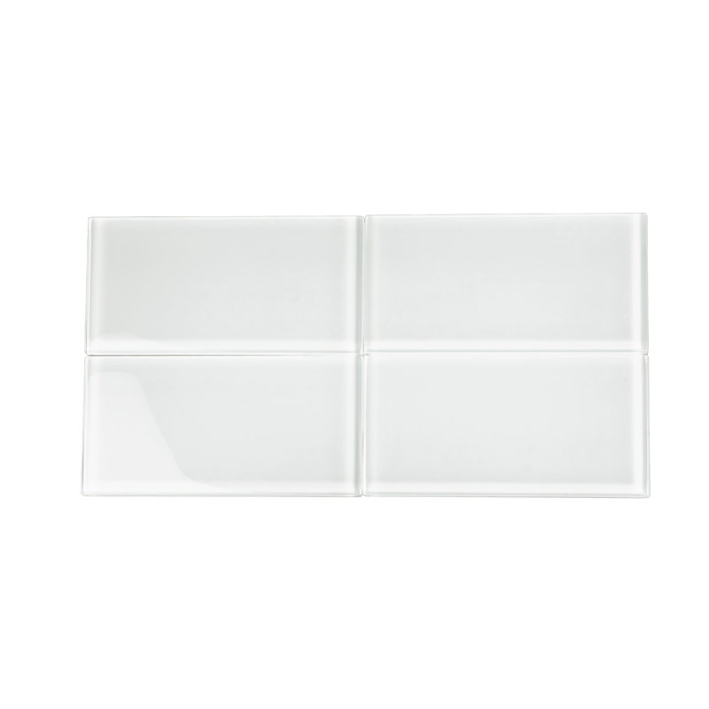 Carrelage mural en verre 6 "x 3" Apollo, Blanc