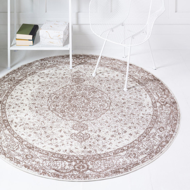 Tapis oriental brun clair, Rond 3 pi