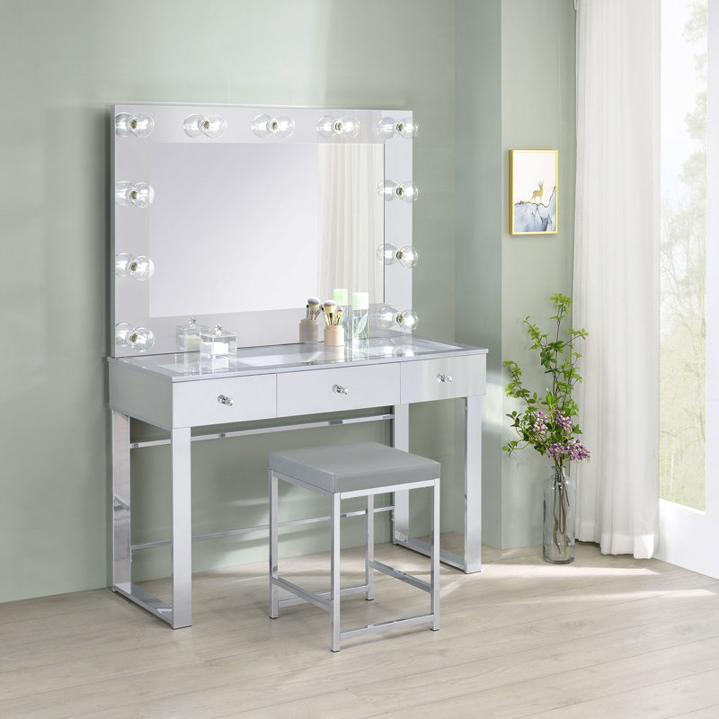 Upholstered Square Vanity Stool