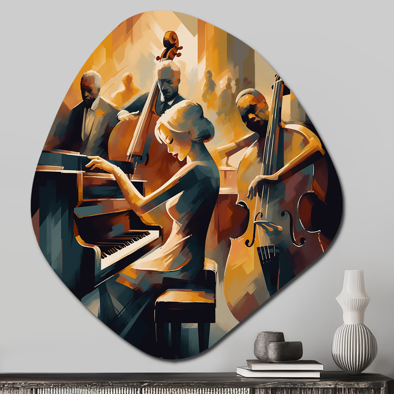Ferrin - Music Jazz Nebula Shape Irregular Metal Wall Decor, 28" H x 25" W
