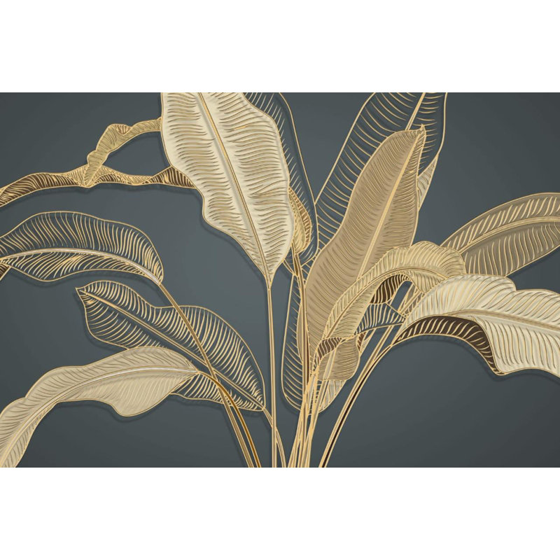 Big Autumn Leaves Modern Design Removable Wallpaper, 9" L x 15" W