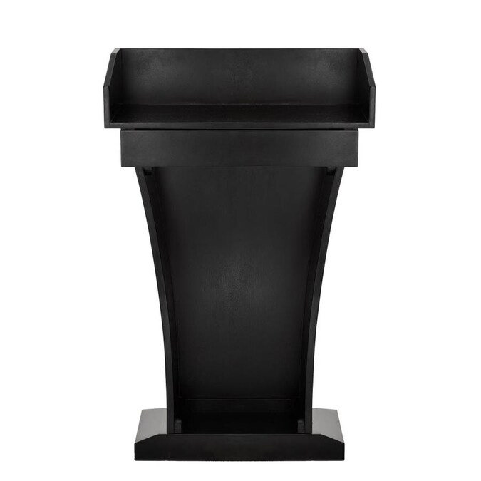 Black Wood Veneer Full Podium Lectern with Storage