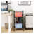3 Tiers Metal Rolling File Carts With Wheels Hanging Files For Letter Size Movable Pull-Out File Folder Rack Drawer File Cabinet For Home Office