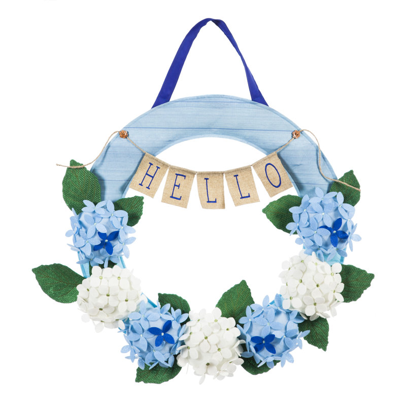 Couronne de polyester 22 po hortensia