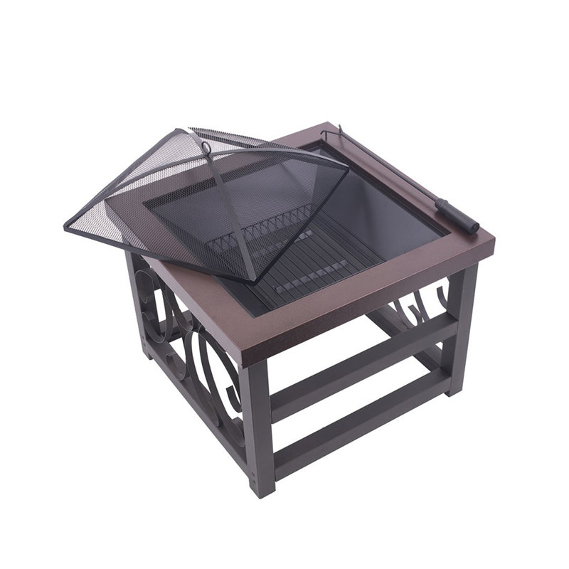 Hafer Square Steel Wood Burning Smokeless Fire Pit