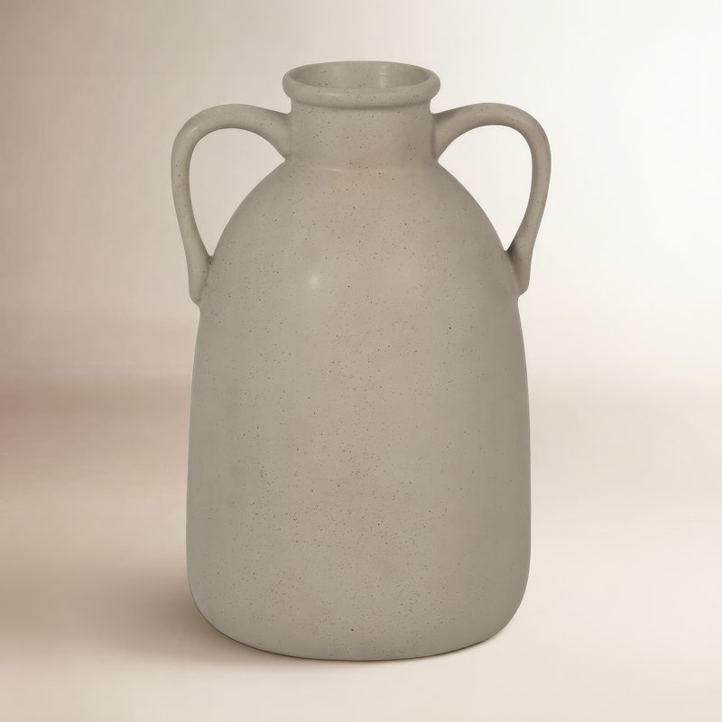 Vase neutre contemporain avec poignées, Gris