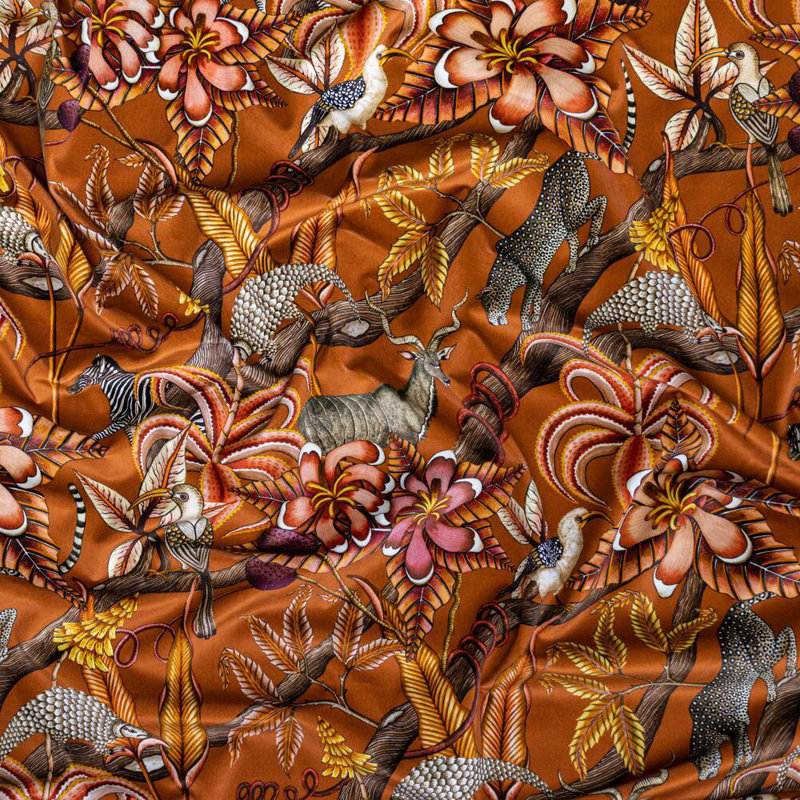 Ardmore Velvet Fabric, Rust