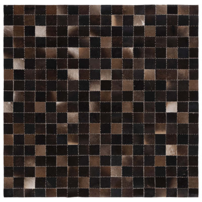 Tapis en cuir feutré à la main en tissu beige / brun Herrin