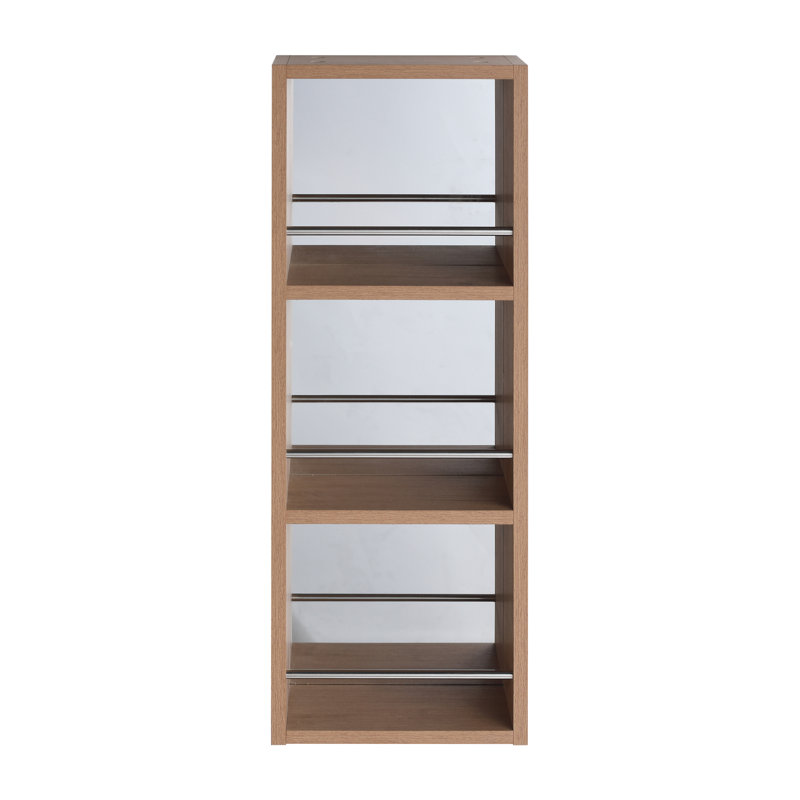 Armoire de rangement murale à miroir ouvert de 10 po avec tablettes de rangement à 3 niveaux Brielle