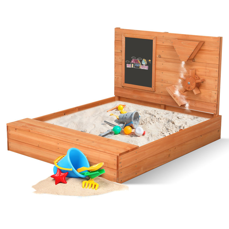Winado 47.2'' x 39.4'' Solid Wood Rectangle Sandbox