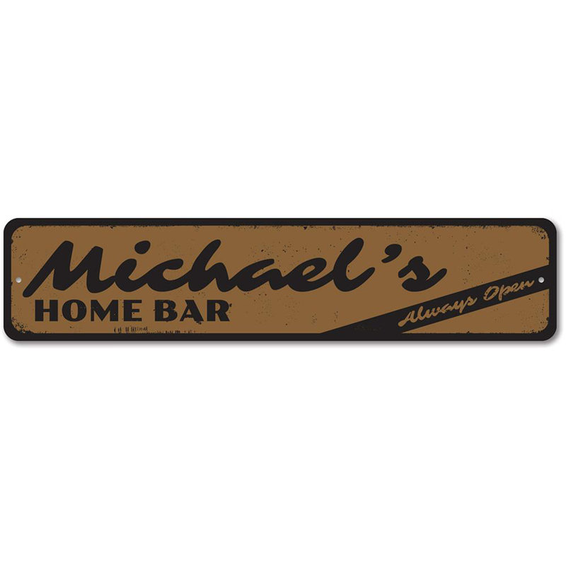 Plaque en métal Home Bar, H 4 po x l 18 po x P 0,04 po