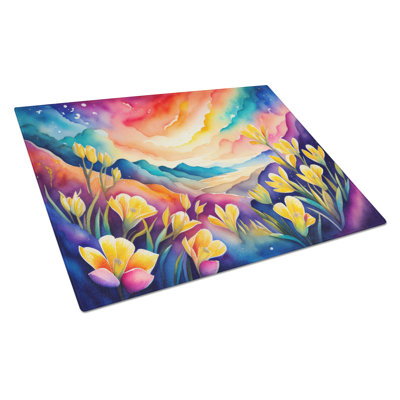 Grande planche à découper en verre Freesia