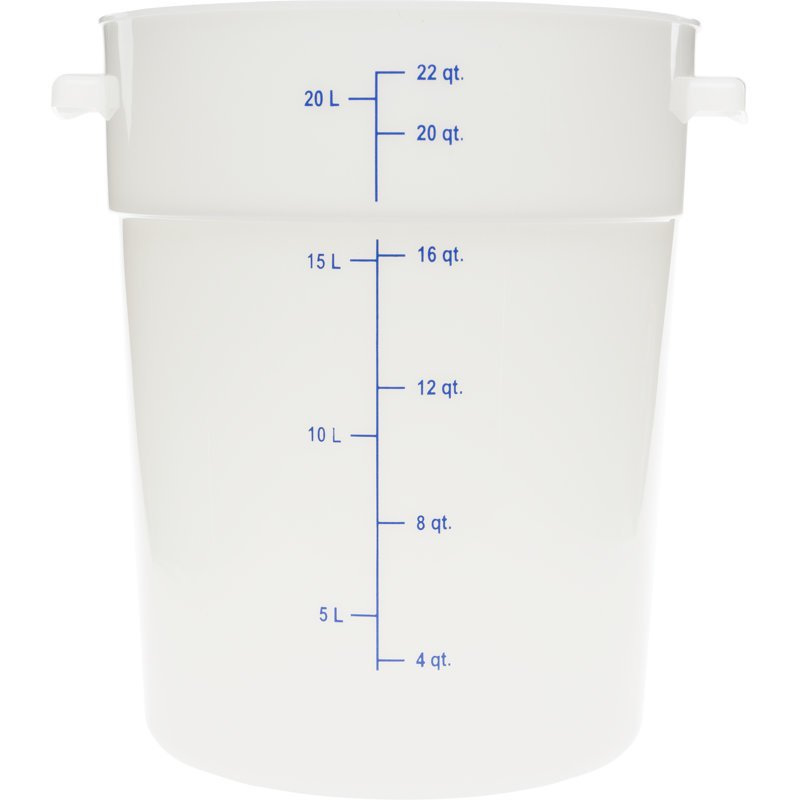 Carlisle Food Service Products StorPlus 5.5 Gallons Circle Food Storage Container, White