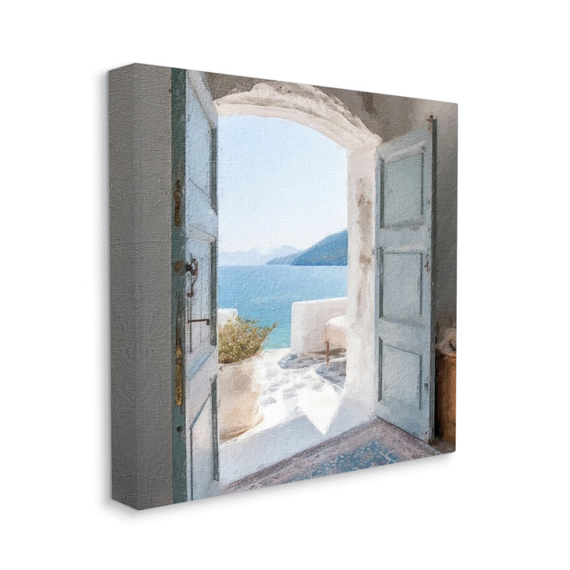 Villa côtière grecque sur toile par LSR Design Studio, H 36 po x l 36 po x P 1,5 po