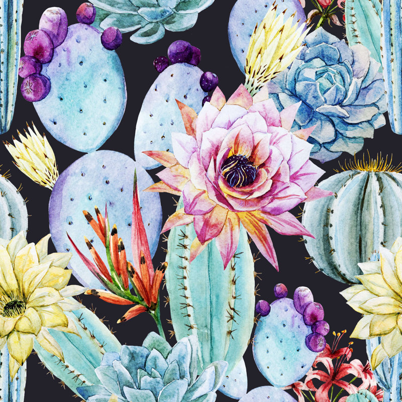 Grand rouleau de papier peint peler et coller Cactus, L 10,42 po x l 25 po