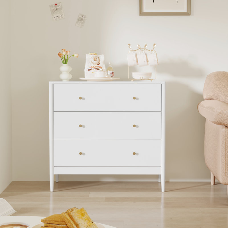 Commode 3 tiroirs 31,5 "et petite commode moderne, blanc