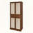 4 Door Storage Cabinet with Rattan Accents