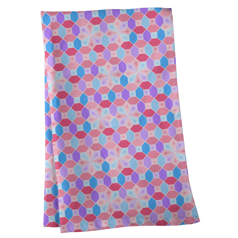 Serviette de thé à motif de vitrail Mcguigan, Polyester sergé, Beige / Mauve