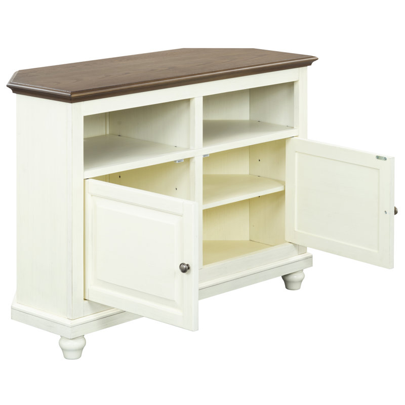 Meuble télé de coin 44 po Willoe, H 32,5 po x L 44 po x l 18 po, Blanc