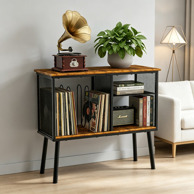 Metal,Manufactured Wood 70cm H Media Shelves