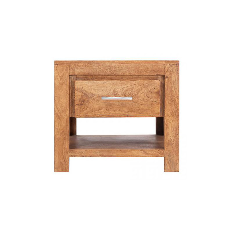 Granby 50cm W Solid Wood Bedside Table, Teak
