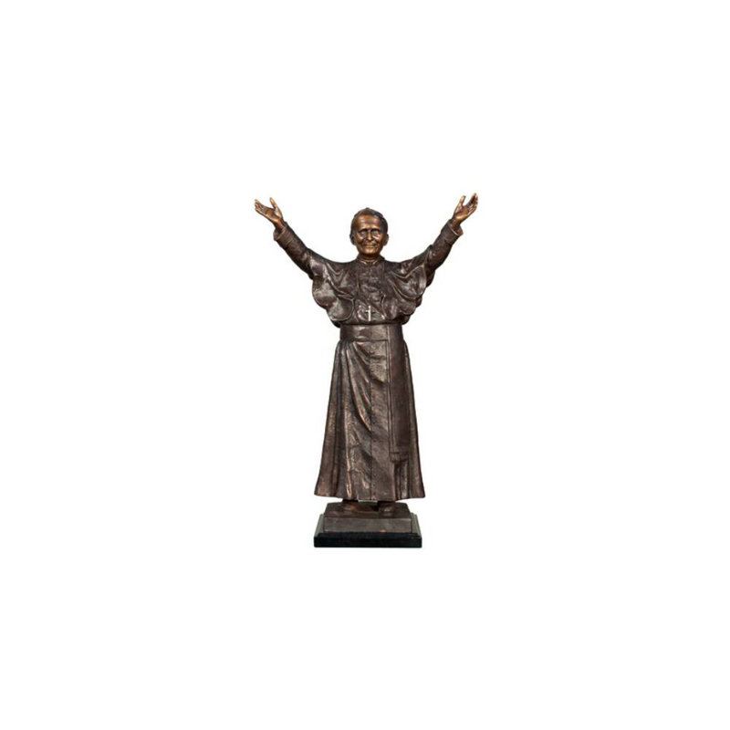 Sculpture de table bronze pape Jean Paul
