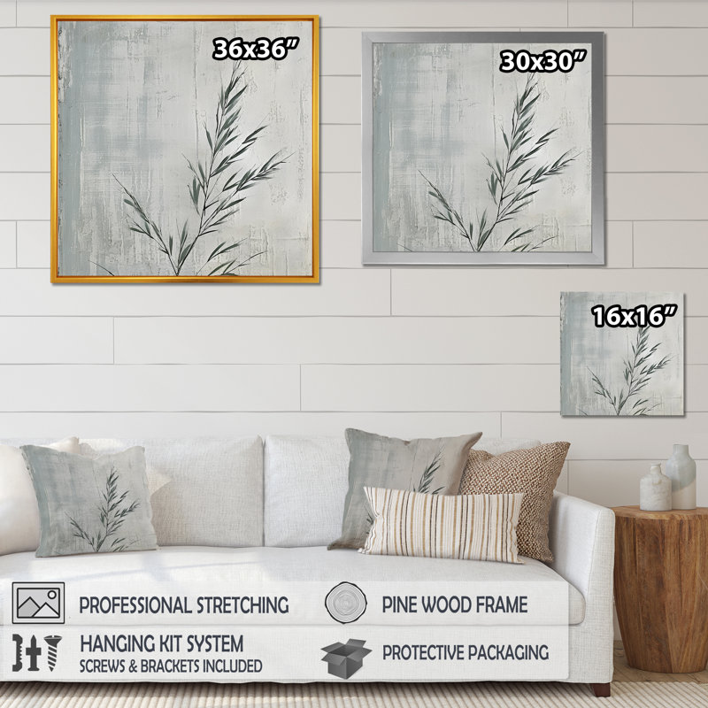 Feuilles grises, pin étain sur toile, H 36 po x l 36 po x P 1,5 po, Toile tendue