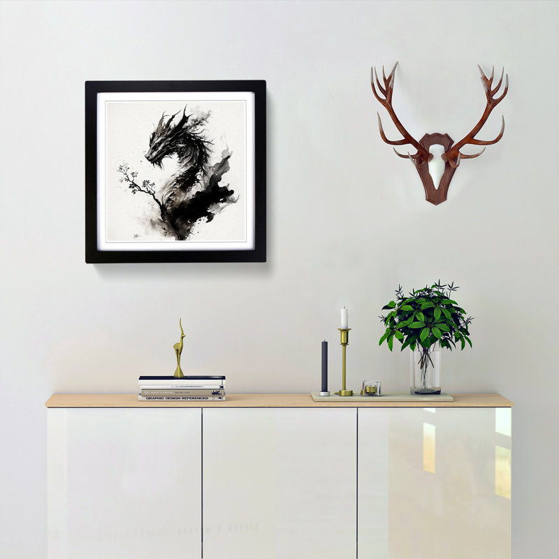 Single Picture Frame Print on Wood, Black
