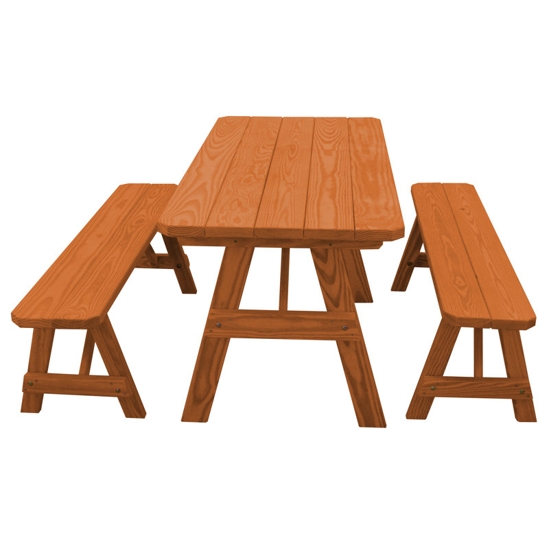 Table de pique-nique pour l'extérieur Woodstock, 44 x 27 x 30, Bois rouge