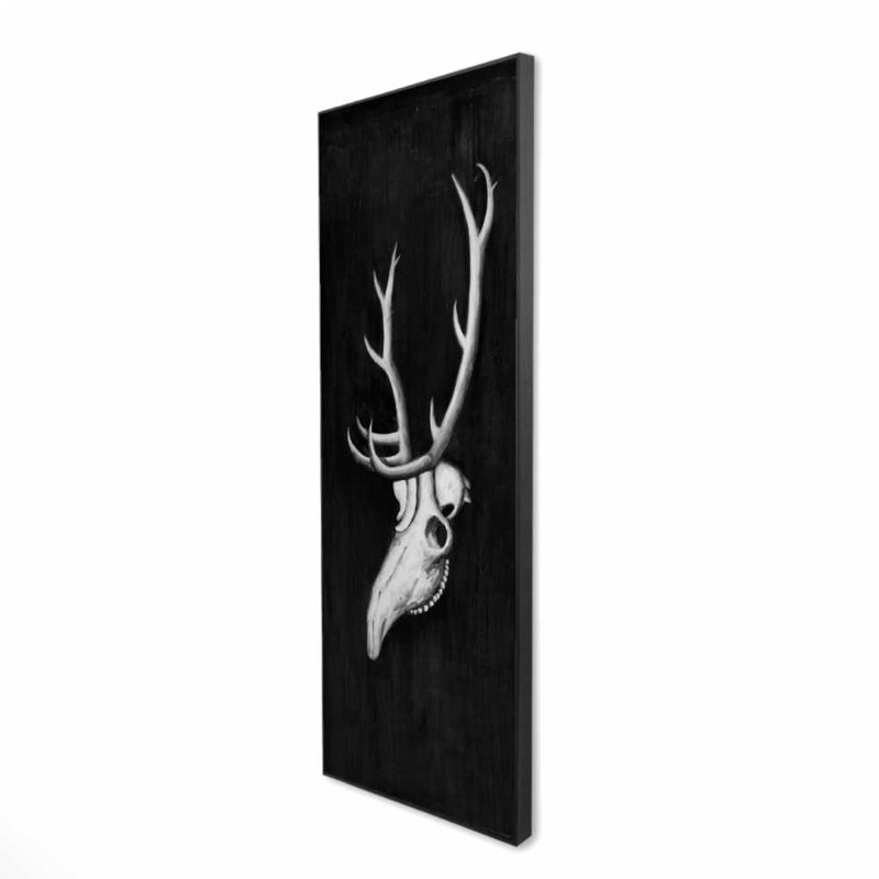 Crâne de cerf dans le noir - décor de toile crâne gris
