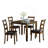 Transitional Style Dining Table Set. Square Shape Table Slat Back Chair Dining Room