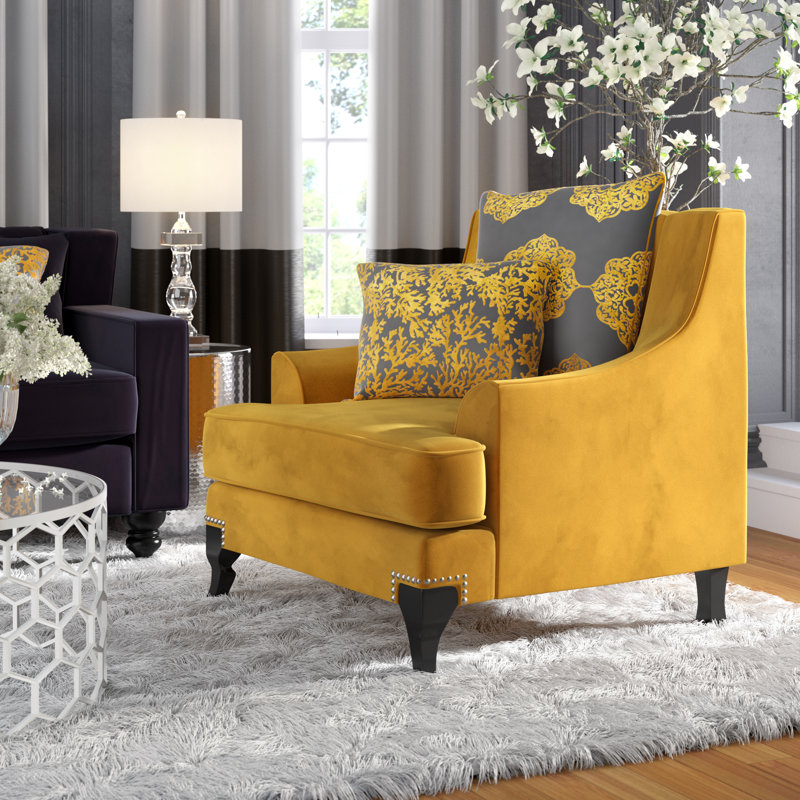 Fauteuil de 39 po de large Schuman, Or