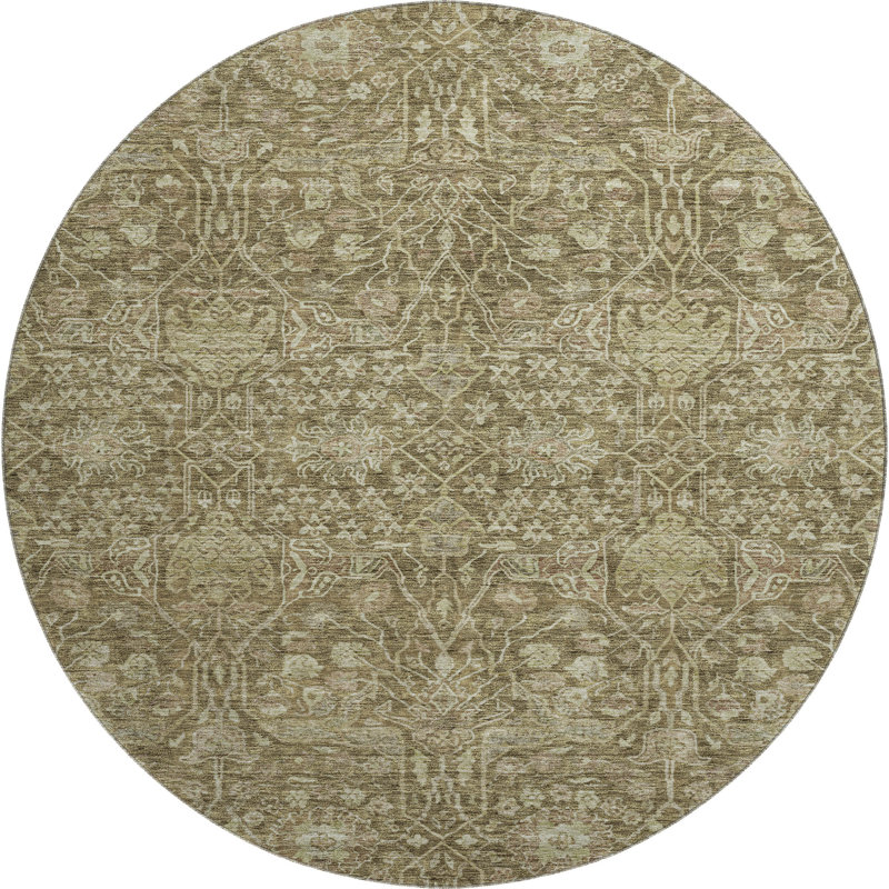 Tapis de qualité mondiale lavable à la machine Premium AMD1133, Rond 8 pi