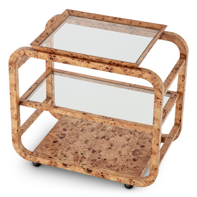 Trolley Mayfair Light Brown Mappa Burl Veneer