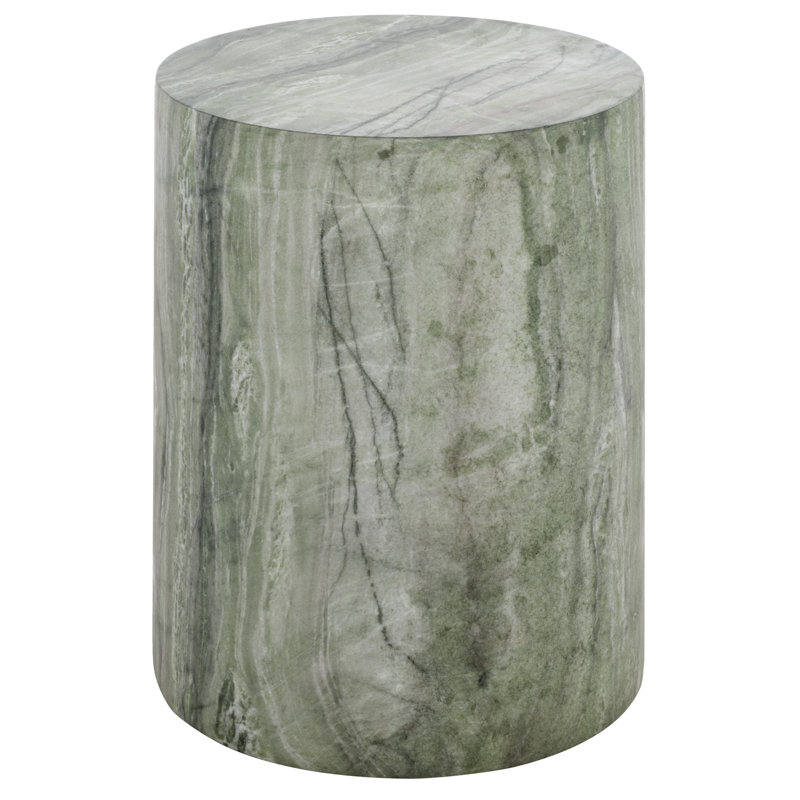 Aurielle Cylinder Accent Table, Green Marble