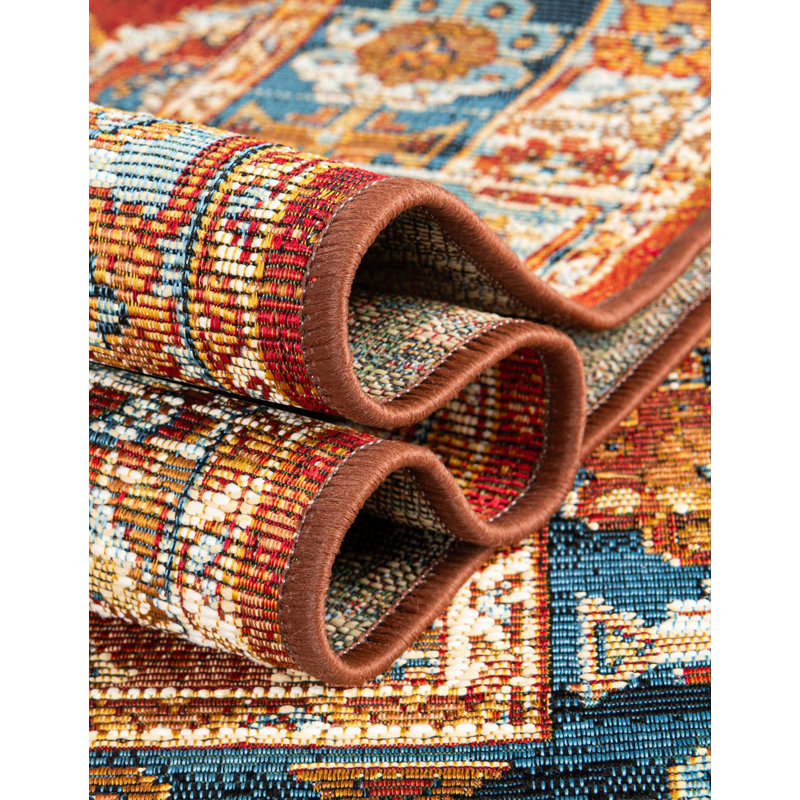 Outdoor Traditional Area Rug, Rectangle 7'1" x 10'