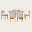 Ensemble de table de salle à manger en bois pour 6 personnes avec chaises rembourrées Farmhouse