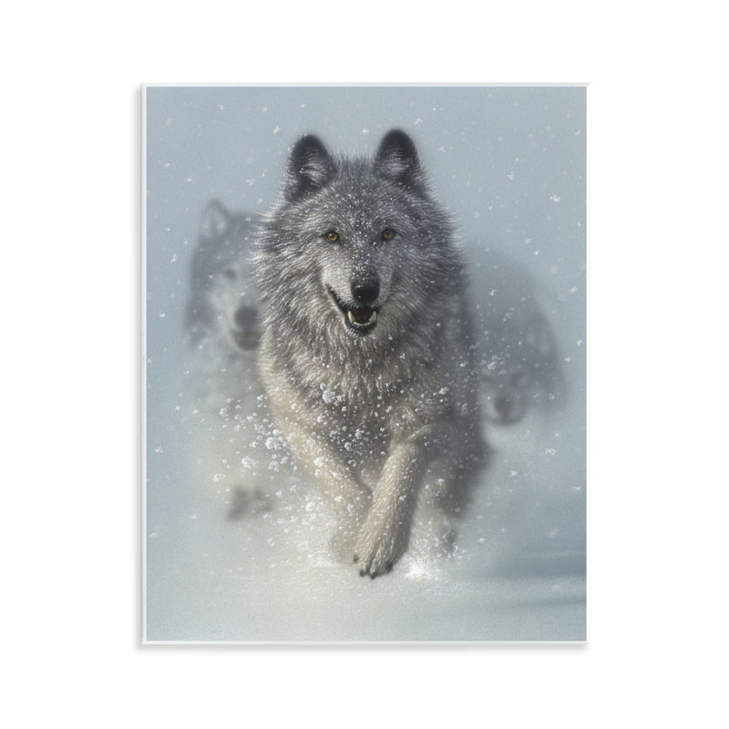 Snow Plow Running Wolf Pack Wall Plaque, design by Collin Bogle