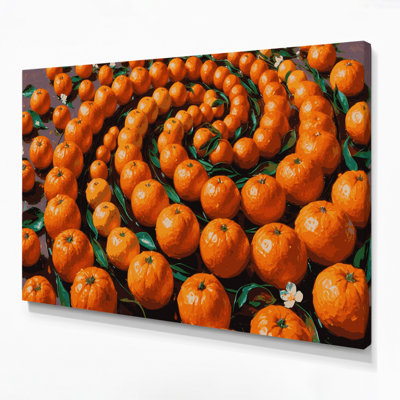 Fruit Orange Navel Brown Canvas Wall Art